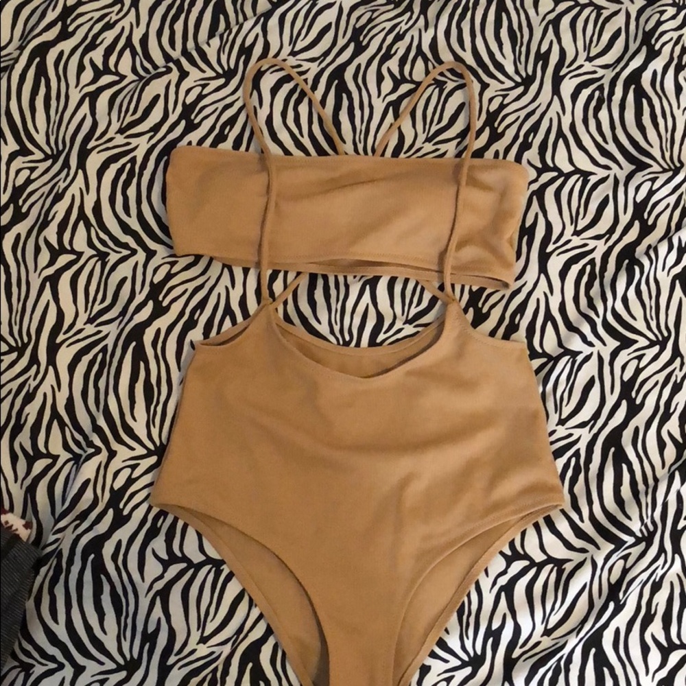Nude 2 piece bathing suit